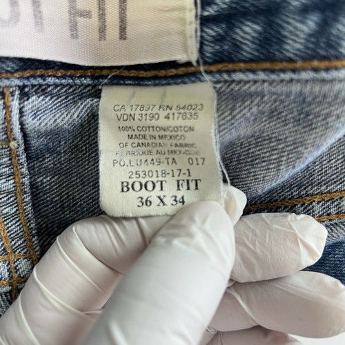 Vtg Gap 1969 Boot Fit Jeans Men 36x34 Blue Bootcut Distressed Well-worn Y2K - Picture 8 of 13