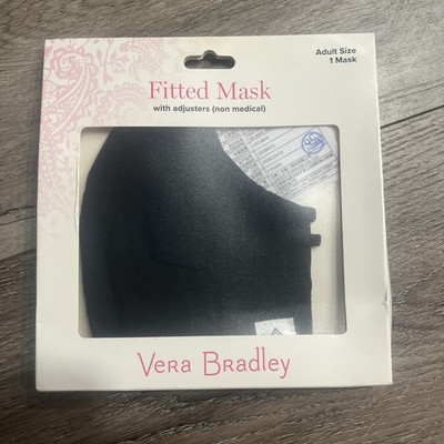 NIP Vera Bradley Fitted Mask Non Medical Black Adjustable Removable Filter