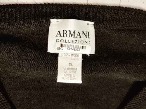 Armani Collezioni 100% Wool Sweater Long Sleeve V-neck Mens XL RN 0103709 - Picture 6 of 8