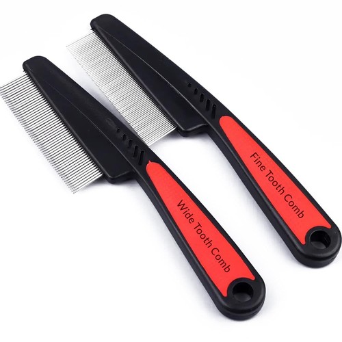2 Pieces Stainless Steel Fine & Wide Tooth Comb, High Strength Teeth Hair... - Picture 1 of 7