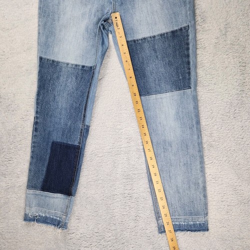Free People Womens Jeans Sz 30 Patchwork Raw Hem Button Fly Mid Rise 27" Inseam - Bild 7 von 18