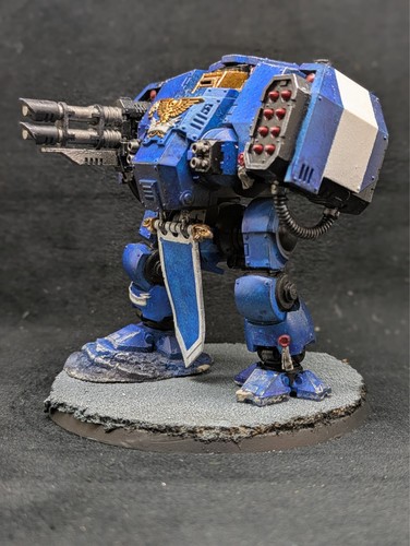 168 Ballistus Dreadnought Ultramarines Primaris Marines Espaciales 40k Bien Pintado - Imagen 9 de 9