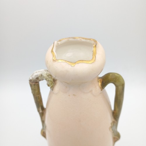 Antique Pottery Twin Handled Vase Hand Painted Flowers Poppies (Repaired)  - Bild 9 von 15