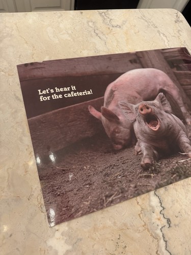 "Póster vintage Argus cerdos cafetería almuerzo lindo 21"" x 14""" - Imagen 2 de 4