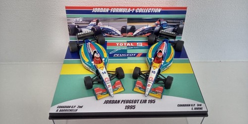 SET 2 AUTO 1/43 Minichamps JORDAN PEUGEOT EJR 195 1995 BARRICHELLO IRVINE CANADA - Foto 2 di 6