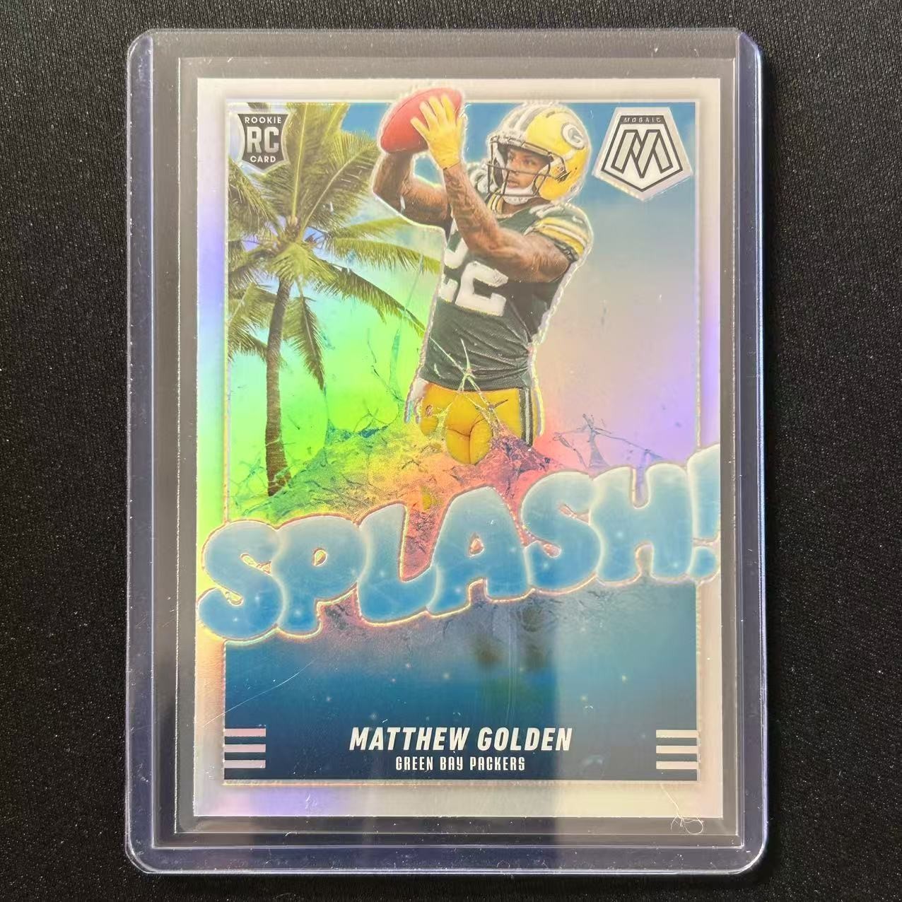 🍎m 2025 PANINI MOSAIC FOOTBALL SPLASH SILVER PRIZM RC MATTHEW GOLDEN #19