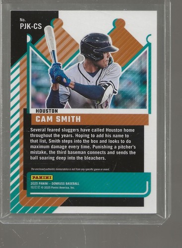 2025 Panini Donruss Cam Smith Prospect Jersey Kings RELIC RC RED #66/99 ASTROS - Bild 2 von 2