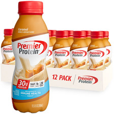 Premier Protein Shake Caramel 30g Protein 1g Sugar 11.5oz 12pk 4.96 per gallon