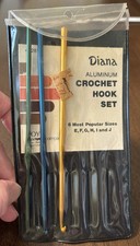 3 VTG Crochet Hook Boye Diana Aluminum Set Case Sizes E F G IOP