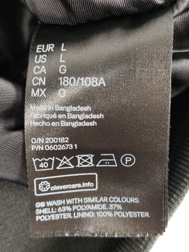 H&M Parka Jacket Men's Size L Black Windbreaker Coat Rain Bomber - Picture 6 of 8