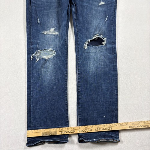American Eagle Herren 40x30 Next Level Flex Jeans Blau Distressed Denim Grunge - Bild 6 von 11