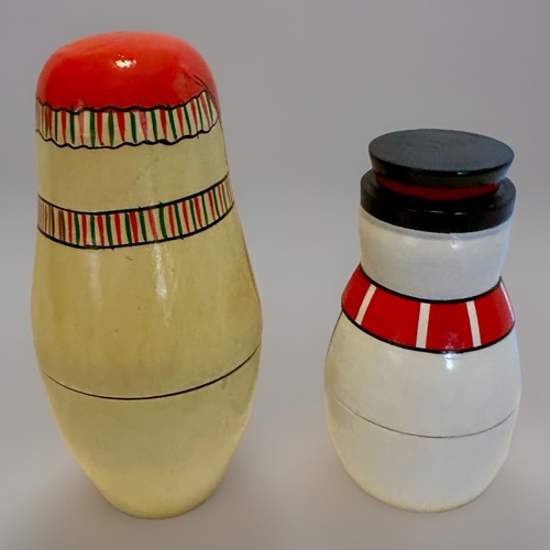 Holz Schneemann Nestpuppen Russ mit 4 Puppen Weltmarkt 3 Puppen Weihnachten - Bild 2 von 9