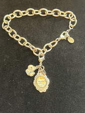 Disney Silver Tone Large Link Charm Bracelet Princesses And Pets