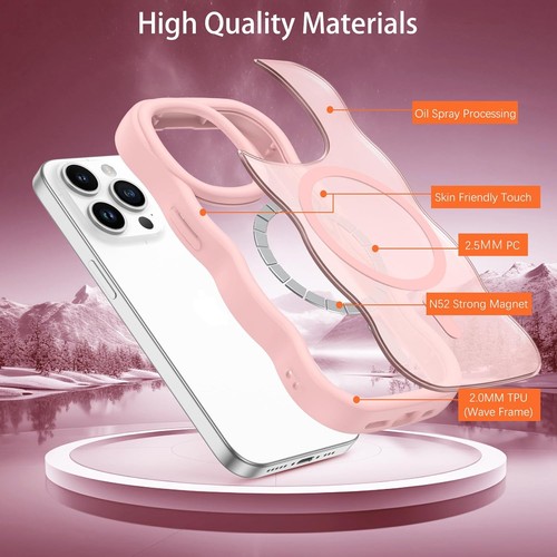 For iPhone 16 Pro Max 15 14 1312 Curly Clear Magsafe Shockproof TPU Bumper Cover - Picture 5 of 21