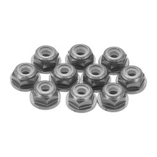 10 Pcs M2 Pitch 0.4mm Aluminum Alloy Lock Nuts Flanged Hex Nuts Nylon, Grey