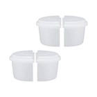 Doshisha Shaved Ice Maker Ice Cup White Half with Lid 2set(4 pieces) HS-19HF
