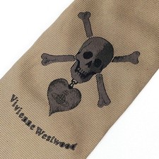Vivienne Westwood Skull Crossbone Gold Tie Very Rare Used