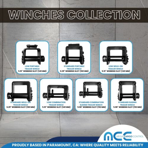 1 Pack Combination Sliding Winch Flatbed Trailer Winch for 2"- 4" Winch Strap - Bild 7 von 7