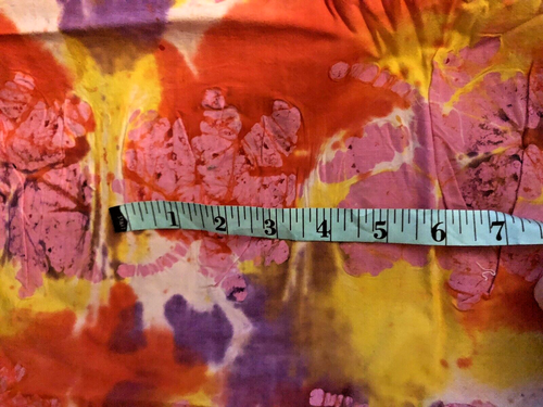 Pink, Yellow & Purple TIe Dye Floral Batik 46" X 31" Quilting or Crafting - Picture 5 of 6