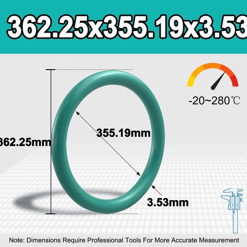 Sellos de anillo tórico de goma métricos Vitons FKM 3,53 mm sección transversal 5,94 mm-456,06 mm ID - Imagen 103 de 107