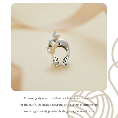 Voroco Women S925 Sterling Silver Cute Bulldog Bead Charm Jewelry Fit Bracelets - Picture 15 of 16