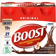 Nestle Boost Original Balanced Nutritional Drink Chocolate 8 oz Bottle 24 Ct