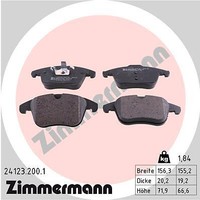 Zimmermann 24123.200.1 Bremsbelagsatz, Scheibenbremse Vorderachse FÜR Ford Land