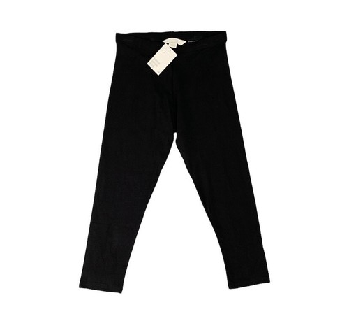 H&M Capri Womens S Small Solid Black Mid Rise Cotton Blend Stretch Pull On Crop - Picture 1 of 9