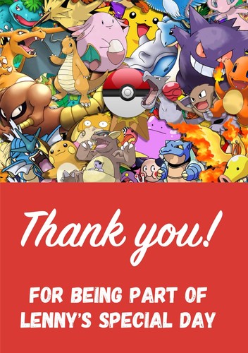 Pokemon Digital Birthday Party Invitations - Personalised Invite - Picture 50 of 55