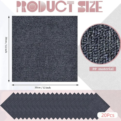 Samoprzylepne płytki dywanowe 30x30cm Łatwe do obierania i przyklejenia Płytka podłogowa Dom Antypoślizgowa - Zdjęcie 2 z 25