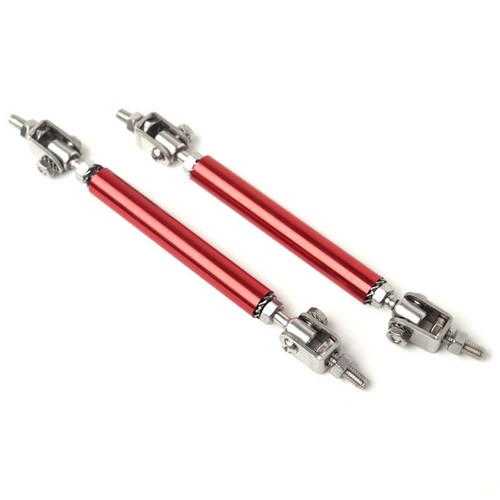 Barras de soporte de barra de puntal divisor de labios parachoques delantero rojo ajustable para Honda 8"-11" - Imagen 2 de 12