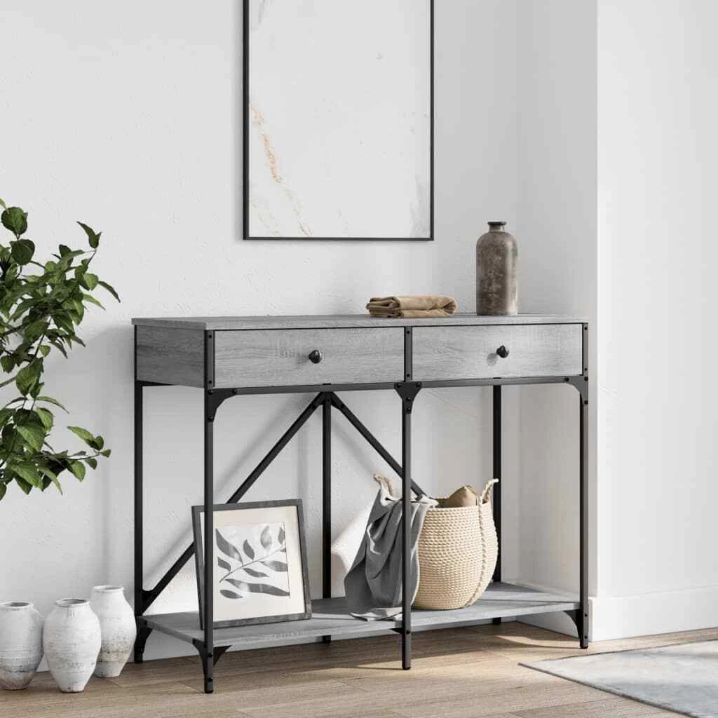 Console Table Grey Sonoma 100x39x78.5 Engineered Wood Q8Y3 eBay