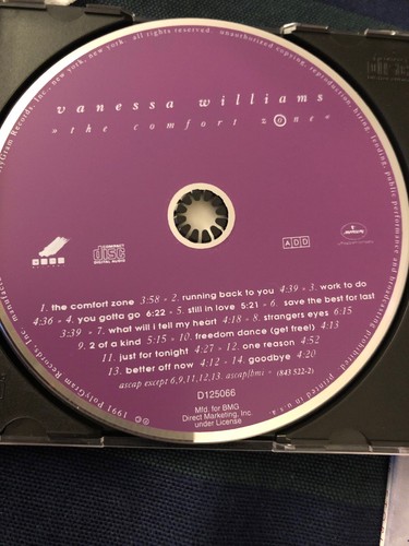 The Comfort Zone by Vanessa Williams (R&B) (CD, Aug-1991, Wing) - Picture 3 of 4