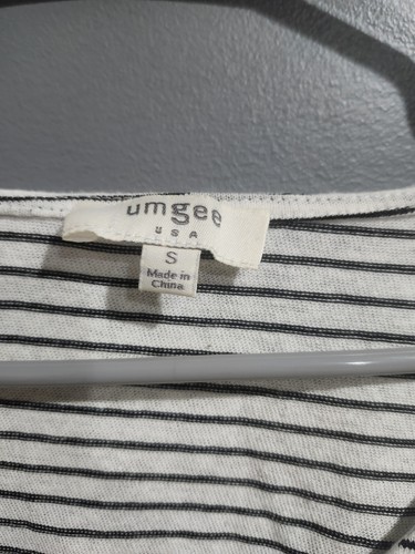 Umgee Womens Size Small Tie Striped Top - Picture 2 of 6