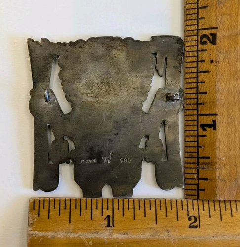 Vintage Silver 900 Welsch Peruvian Creator God Viracocha Brooch Pin - Picture 13 of 14