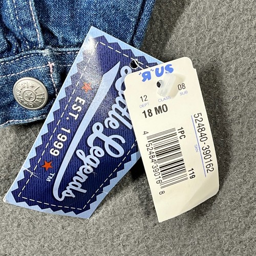 NWT Vintage Little Legends Baby Denim Jacket Trucker Style 18mo Deadstock Y2K - Picture 6 of 8