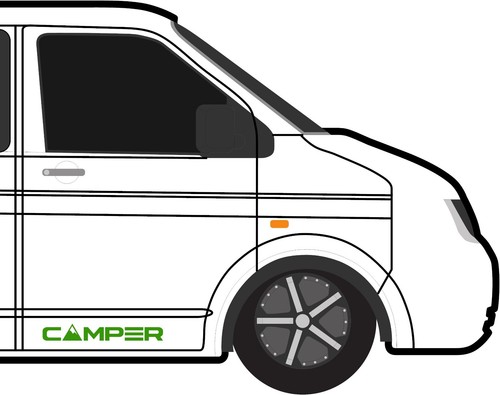 2X CAMPER CAMPER CARAVAN 58CM x 8CM / ADESIVI / DECALCOMANIA / GRAFICA - Foto 3 di 10