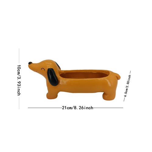 Dachshund Flower Pot Succulent Planter Resin Cartoon Animal Flower Plant Pots - Picture 7 of 11