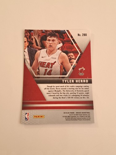 Baloncesto Panini Mosaic 2019-20 #280 Tyler Herro novato RC debut en la NBA - Imagen 4 de 4