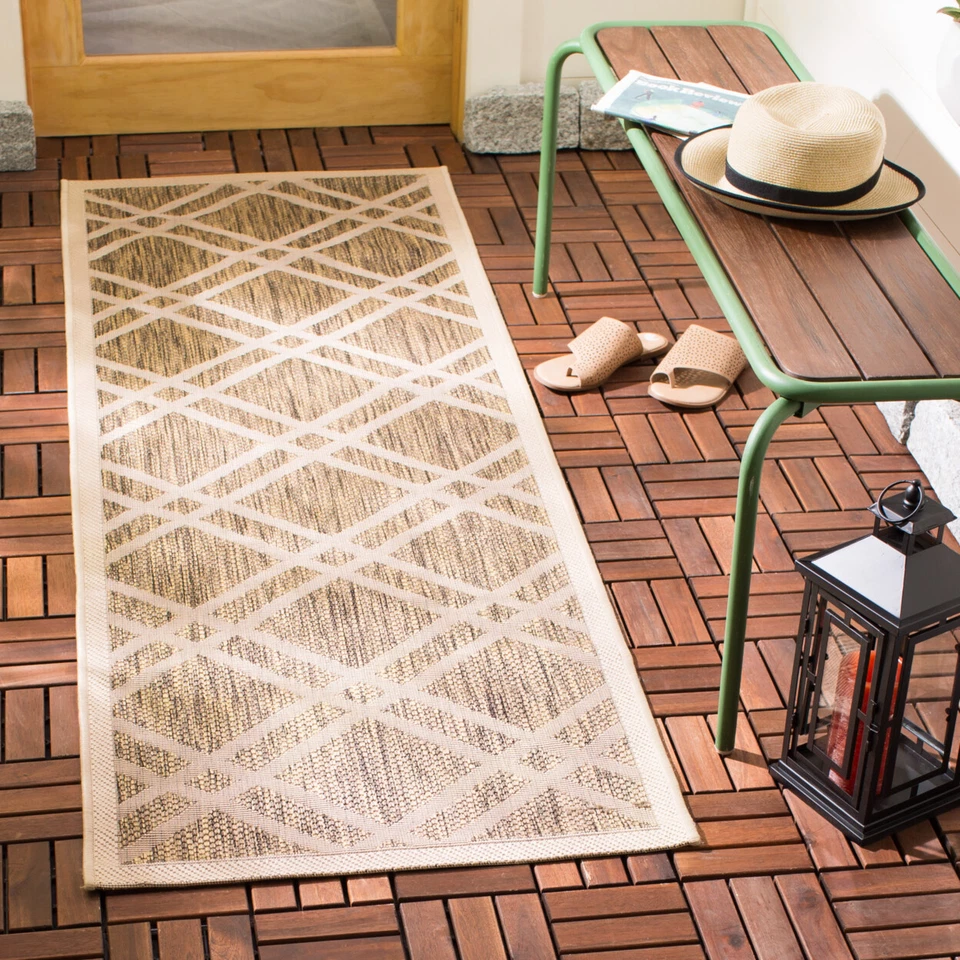 SAFAVIEH Indoor Outdoor CY6923-242 Courtyard Brown / Bone Rug - Image 2 of 4