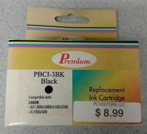 BCI-3BK Premium Schwarz Ersatz Tintenpatrone BJC-3000 6000 6100 6500 BJ F300 - Bild 1 von 3