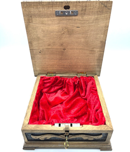 Trojan Metal Chess Pieces With Hidden Compartment Boxed Wooden Chess Board - Picture 8 of 8