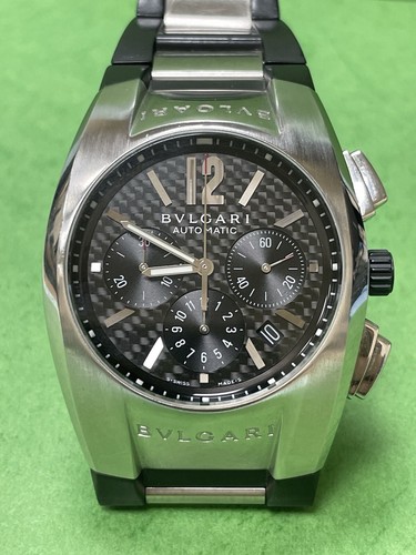 Authentic BVLGARI ERGON EG40 S CH Automatic Carbon Dial SS Rubber Band R7 - Picture 17 of 18