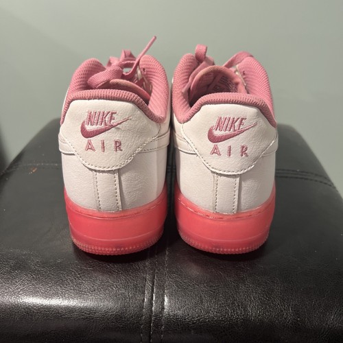 Nike Air Force 1 Womens Size 10.5 White Pink Raspberry EUC - Picture 3 of 10