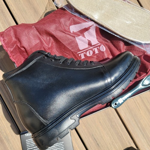 TOTO Men's US8 Invisible 3.2" Height Increasing Black Combat Style Boots Lightwe - Picture 11 of 14