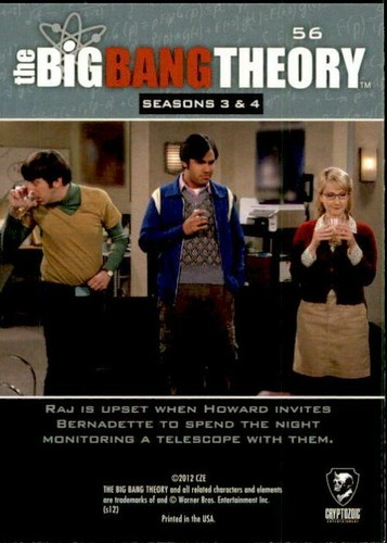 The Big Bang Theory Season 3&4 Trading Card YOU PICK ONE 2012 Cryptozoic TV Show - Picture 113 of 137