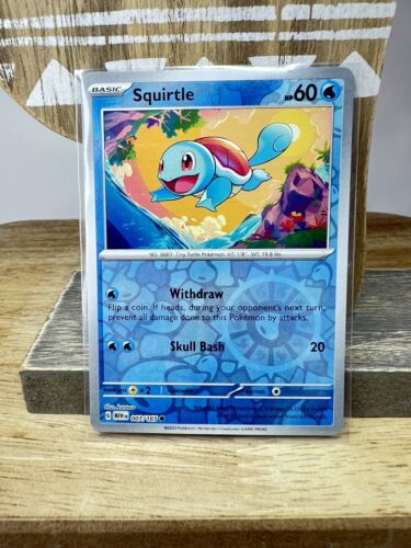 Squirtle 007/165 Common Scarlet & Violet 151 Eng Pokémon TCG Reverse Holo NM - Picture 1 of 6