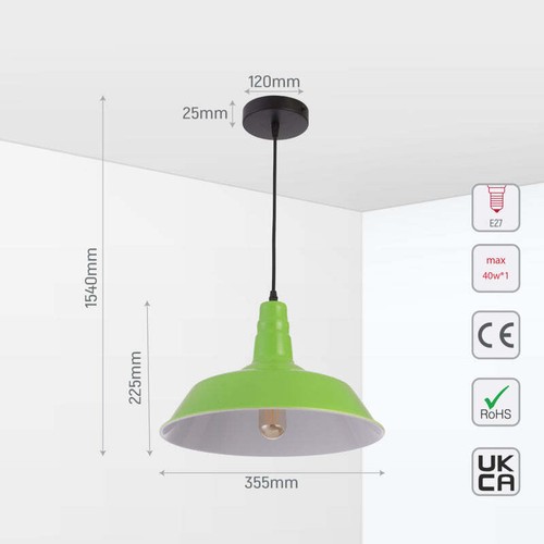 Step Industrial Caged Metal Ceiling Pendant Light E27 Fitting TEKLED - Picture 38 of 40