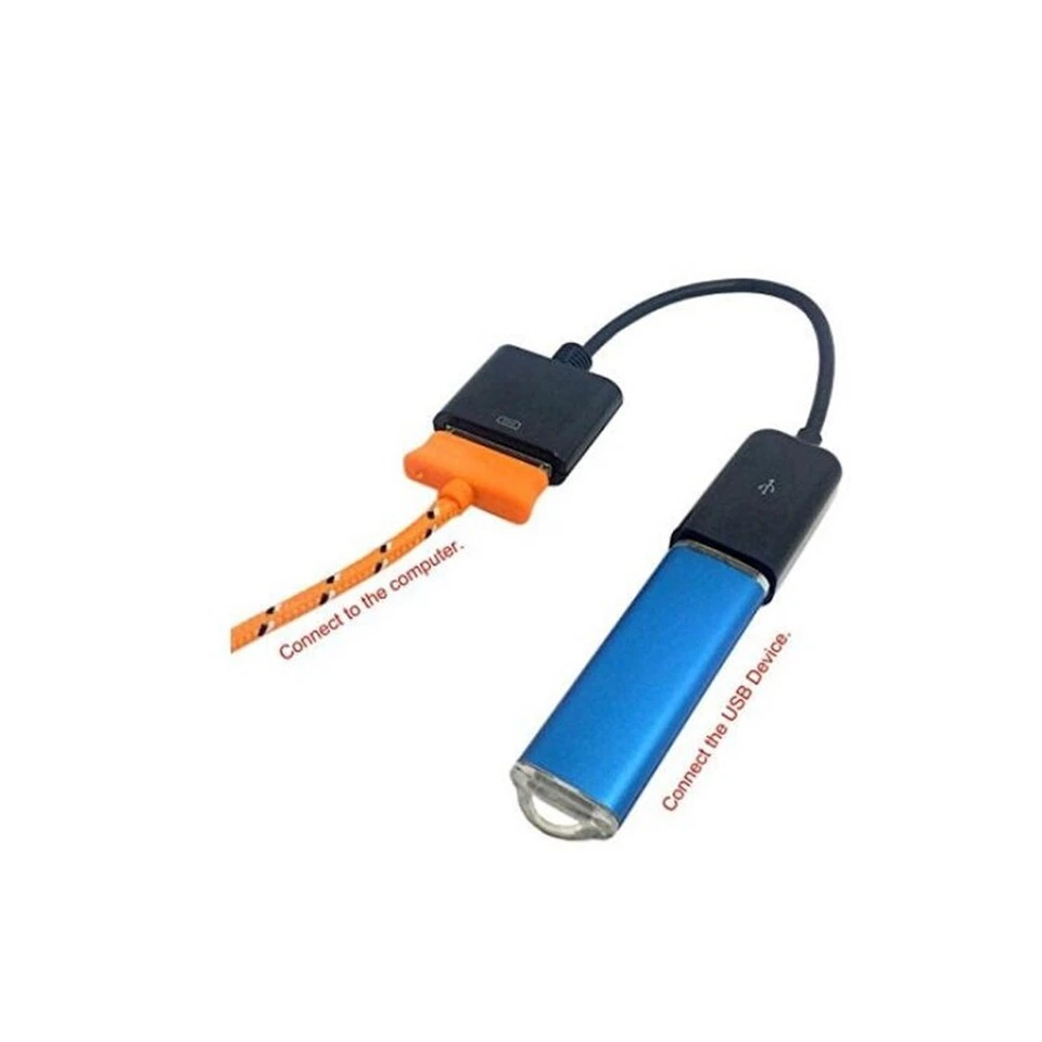 Docking 30pin Female to USB Female Data Charge Cable For Iphone Ipad Black 10cm - Image 3 of 3