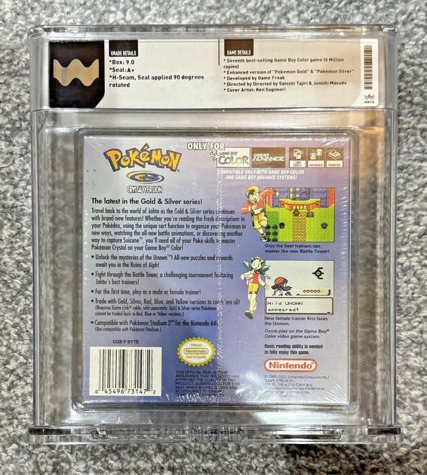 Pokemon Crystal Gameboy Color Nintendo Sealed Brand New WATA 9.0 A+ NTSC RARE - Image 2 of 4